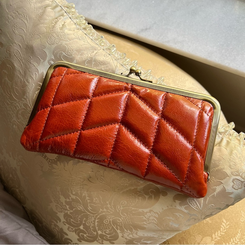 Quilted Nappa Leather Framed Wallet w Kisslock